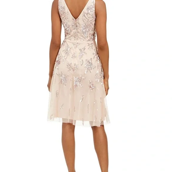 NWT Adrianna Papell Sequined Dress - Blush Pink Size 16 - Picture 2 of 7